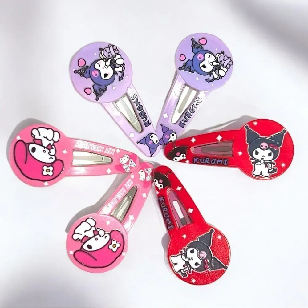 🤯5/$25🤯 Sanrio My Melody Kuromi Hair Clips Set Of 6